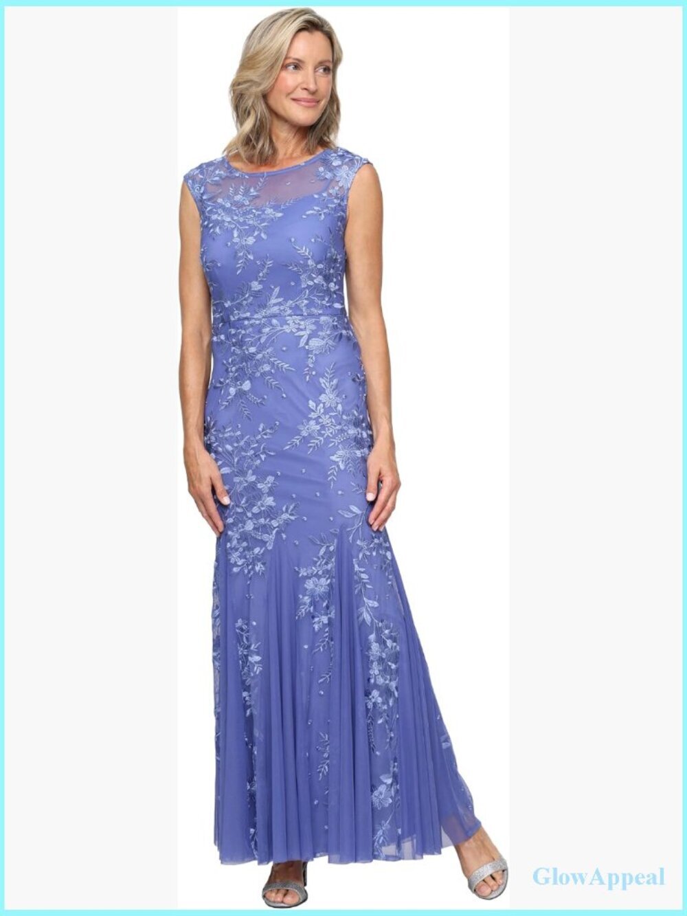 Long Fit and Flare Mother of the Bride Dress with Godet Detail